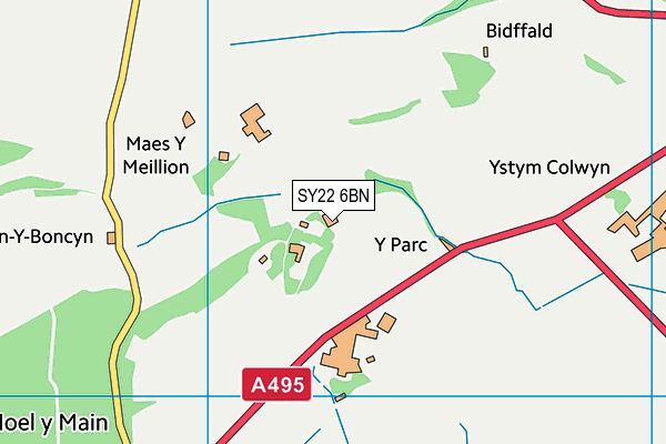 SY22 6BN map - OS VectorMap District (Ordnance Survey)