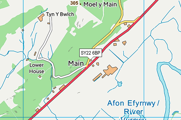 SY22 6BP map - OS VectorMap District (Ordnance Survey)