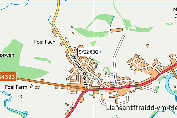 SY22 6BQ map - OS VectorMap District (Ordnance Survey)