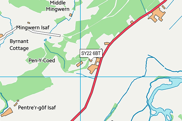 SY22 6BT map - OS VectorMap District (Ordnance Survey)