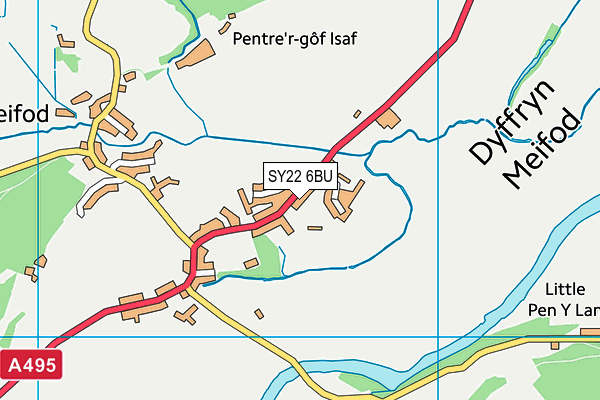 SY22 6BU map - OS VectorMap District (Ordnance Survey)