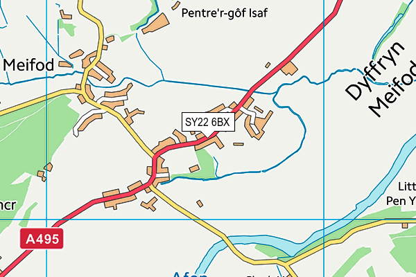 SY22 6BX map - OS VectorMap District (Ordnance Survey)