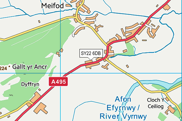 SY22 6DB map - OS VectorMap District (Ordnance Survey)