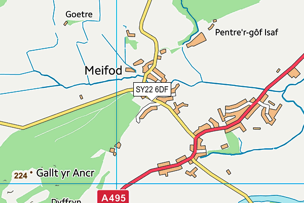 Ysgol Meifod map (SY22 6DF) - OS VectorMap District (Ordnance Survey)