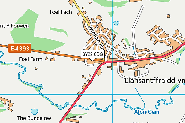 SY22 6DG map - OS VectorMap District (Ordnance Survey)