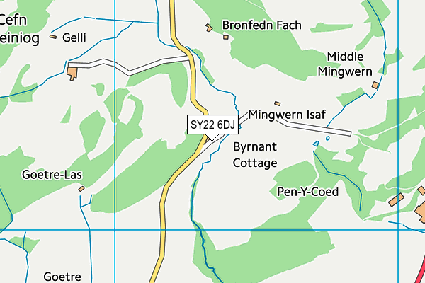 SY22 6DJ map - OS VectorMap District (Ordnance Survey)