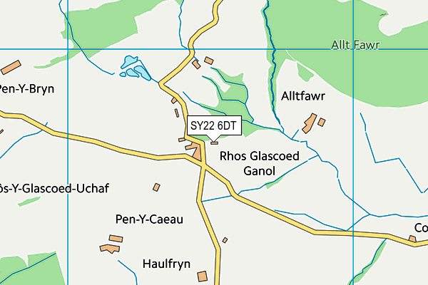 SY22 6DT map - OS VectorMap District (Ordnance Survey)