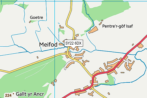 SY22 6DX map - OS VectorMap District (Ordnance Survey)