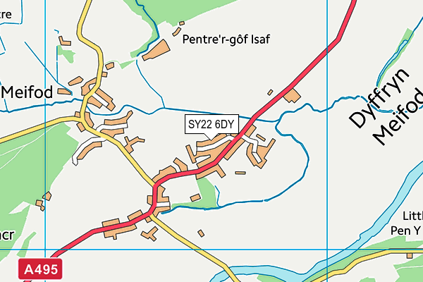 SY22 6DY map - OS VectorMap District (Ordnance Survey)