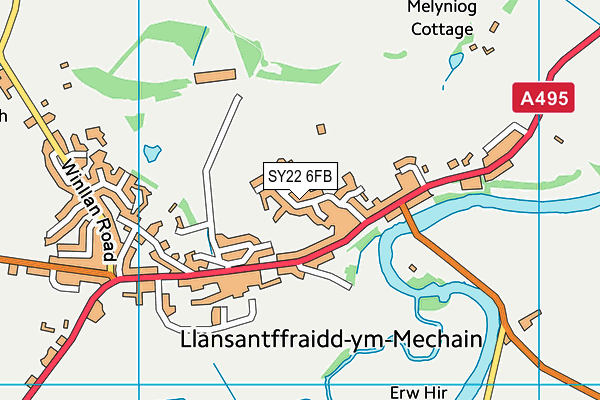 SY22 6FB map - OS VectorMap District (Ordnance Survey)