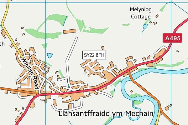 SY22 6FH map - OS VectorMap District (Ordnance Survey)