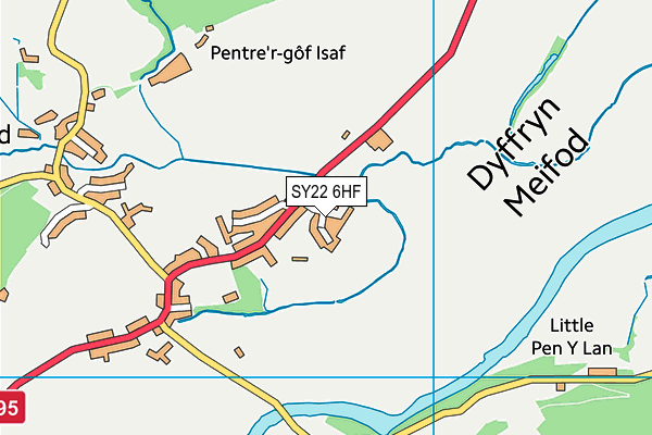 SY22 6HF map - OS VectorMap District (Ordnance Survey)