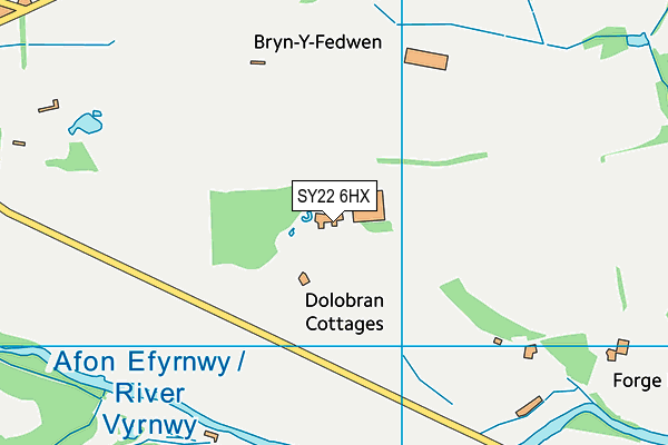 SY22 6HX map - OS VectorMap District (Ordnance Survey)