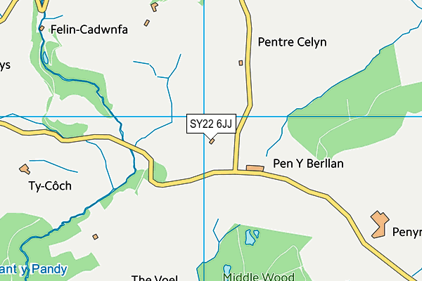 SY22 6JJ map - OS VectorMap District (Ordnance Survey)