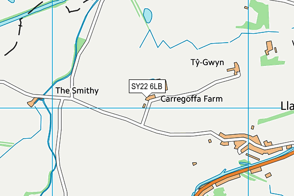 SY22 6LB map - OS VectorMap District (Ordnance Survey)