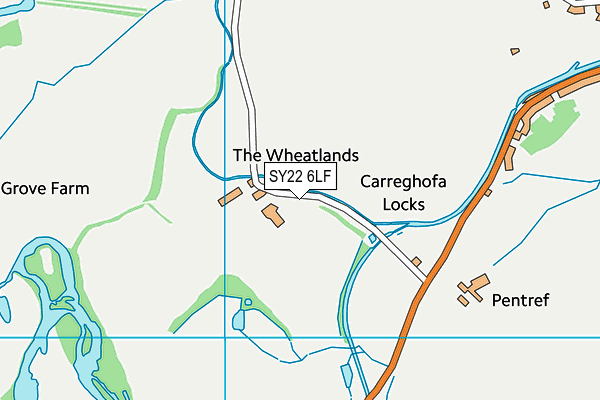 SY22 6LF map - OS VectorMap District (Ordnance Survey)