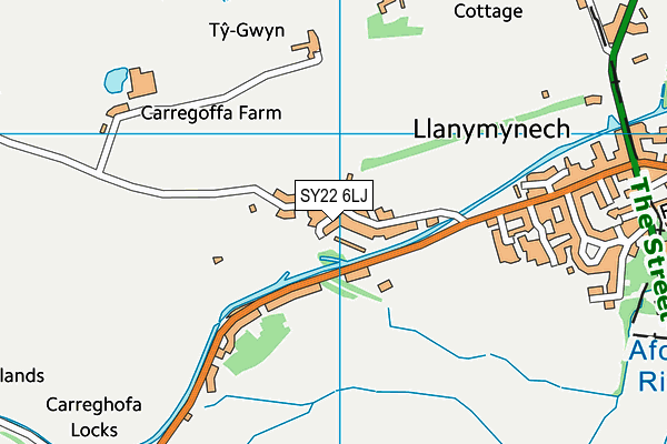 SY22 6LJ map - OS VectorMap District (Ordnance Survey)