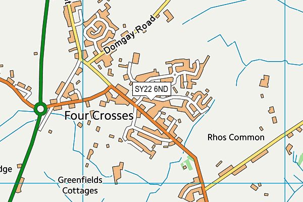 SY22 6ND map - OS VectorMap District (Ordnance Survey)