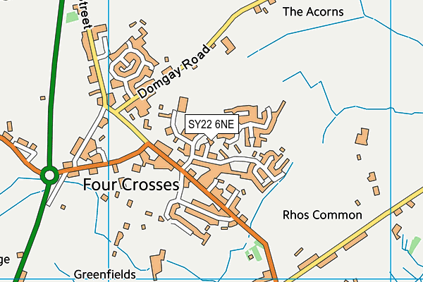 SY22 6NE map - OS VectorMap District (Ordnance Survey)