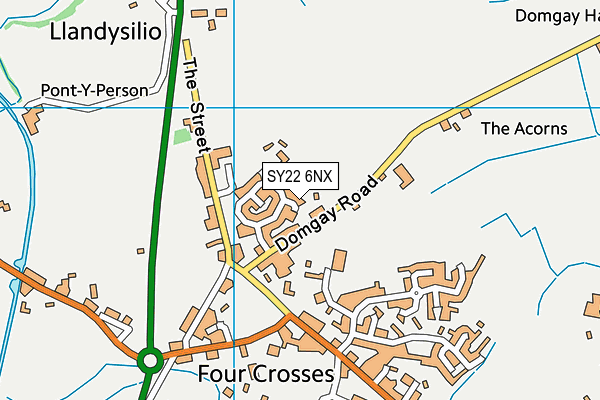 SY22 6NX map - OS VectorMap District (Ordnance Survey)