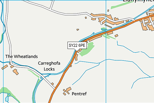 SY22 6PE map - OS VectorMap District (Ordnance Survey)