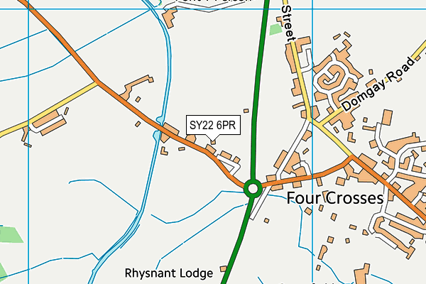 SY22 6PR map - OS VectorMap District (Ordnance Survey)