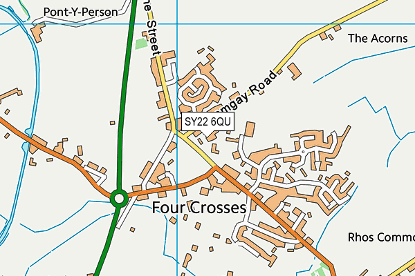 SY22 6QU map - OS VectorMap District (Ordnance Survey)