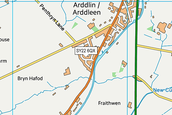 SY22 6QX map - OS VectorMap District (Ordnance Survey)