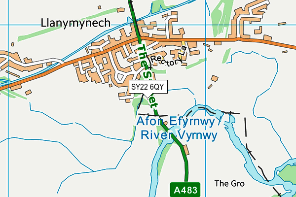 SY22 6QY map - OS VectorMap District (Ordnance Survey)