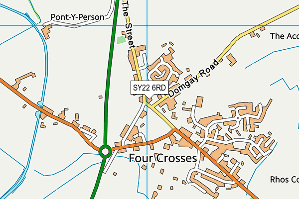 SY22 6RD map - OS VectorMap District (Ordnance Survey)