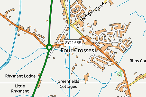 SY22 6RF map - OS VectorMap District (Ordnance Survey)