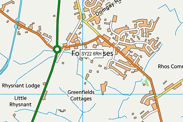 SY22 6RH map - OS VectorMap District (Ordnance Survey)