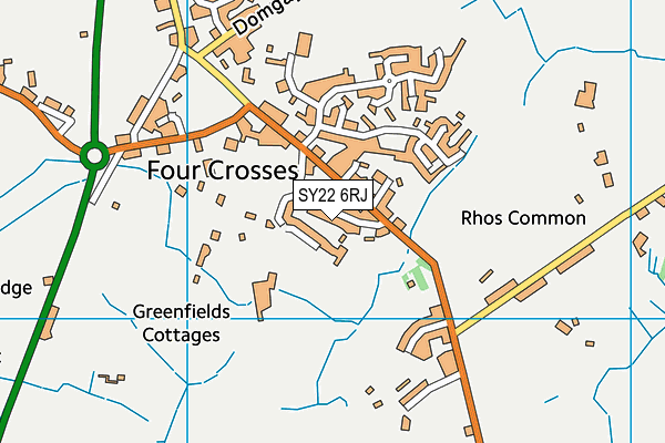 SY22 6RJ map - OS VectorMap District (Ordnance Survey)