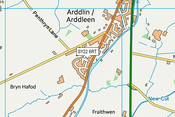 Arddleen C.P. School map (SY22 6RT) - OS VectorMap District (Ordnance Survey)