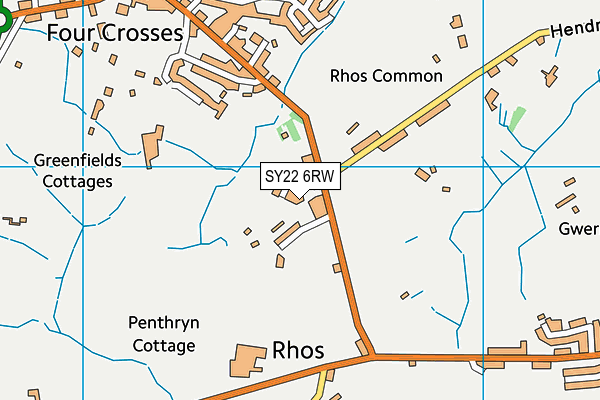 SY22 6RW map - OS VectorMap District (Ordnance Survey)