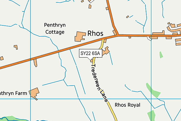 SY22 6SA map - OS VectorMap District (Ordnance Survey)