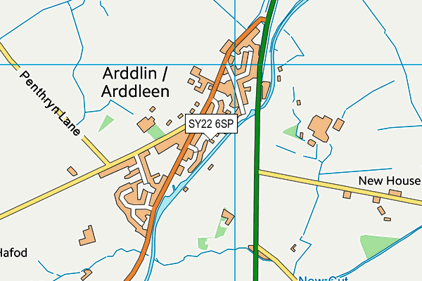 SY22 6SP map - OS VectorMap District (Ordnance Survey)