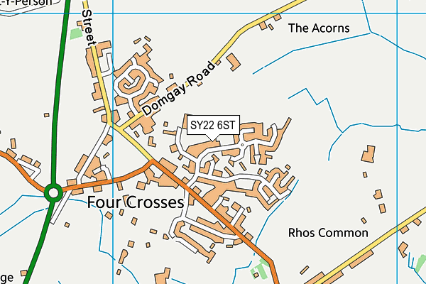 SY22 6ST map - OS VectorMap District (Ordnance Survey)