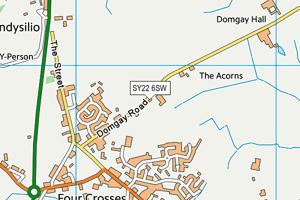 SY22 6SW map - OS VectorMap District (Ordnance Survey)