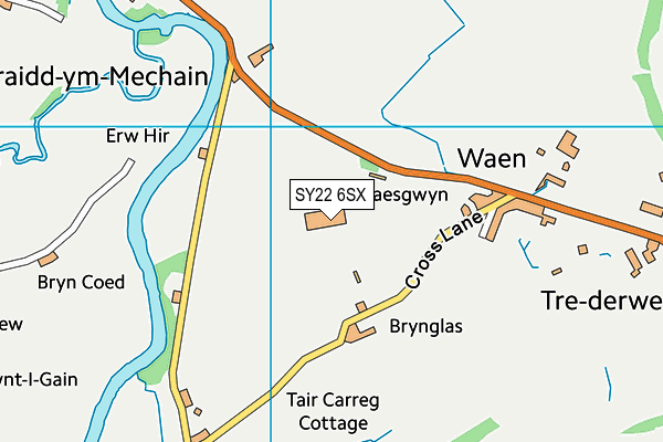 SY22 6SX map - OS VectorMap District (Ordnance Survey)