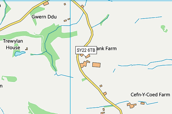 SY22 6TB map - OS VectorMap District (Ordnance Survey)