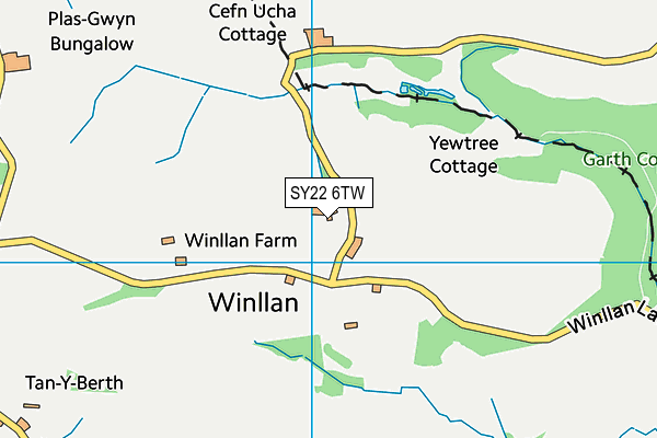 SY22 6TW map - OS VectorMap District (Ordnance Survey)