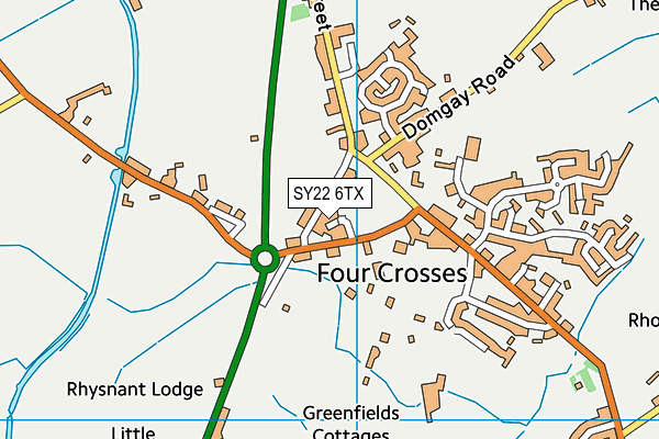 SY22 6TX map - OS VectorMap District (Ordnance Survey)