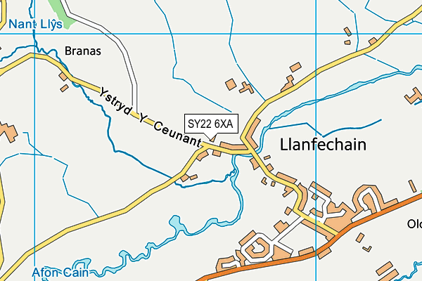 SY22 6XA map - OS VectorMap District (Ordnance Survey)