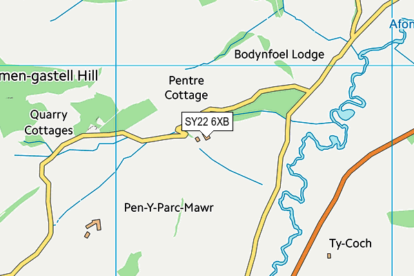 SY22 6XB map - OS VectorMap District (Ordnance Survey)