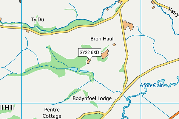 SY22 6XD map - OS VectorMap District (Ordnance Survey)