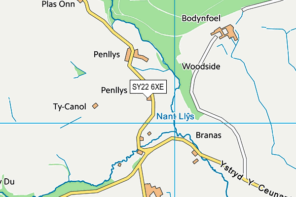 SY22 6XE map - OS VectorMap District (Ordnance Survey)