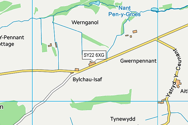 SY22 6XG map - OS VectorMap District (Ordnance Survey)