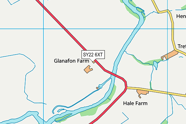 SY22 6XT map - OS VectorMap District (Ordnance Survey)