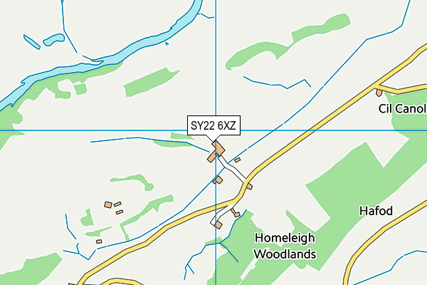 SY22 6XZ map - OS VectorMap District (Ordnance Survey)